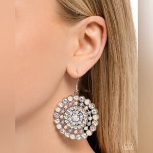 Paparazzi Silver Dazzling Earrings